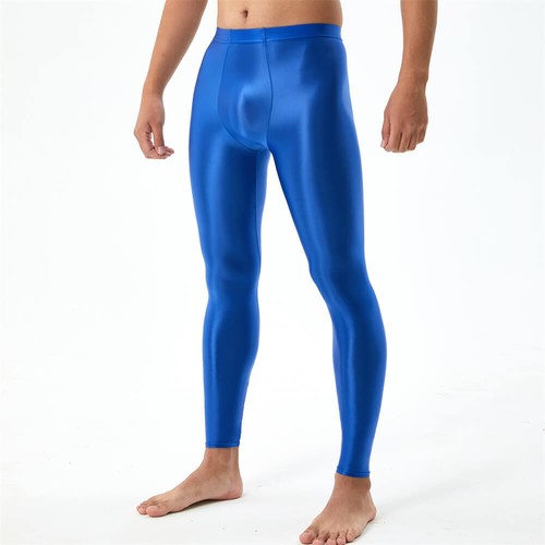 Mens Shiny Wet Look Satin Glossy Leggings Skinny Trousers Gym Fitness Long Pants - Bild 9 von 14
