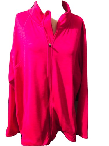 Xersion Tango pink Zipper plus curvy collar jacket women  Nwt Sz 3x