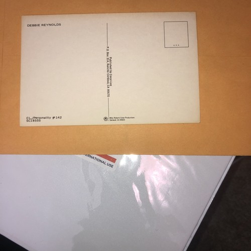 Debbie Reynolds Schauspielerin Tänzerin Sängerin unbenutzt Vintage Postkarte - Bild 3 von 3