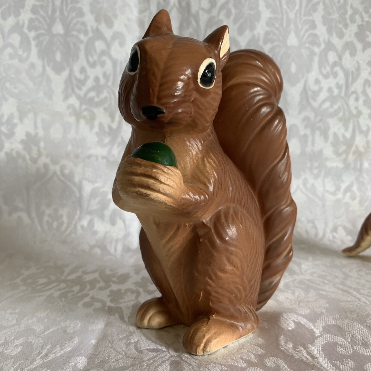 * old pottery animal ❀ふんわりしっぽ グレーの リスさん old pottery animal ❀ふんわりしっぽ グレーの リスさん