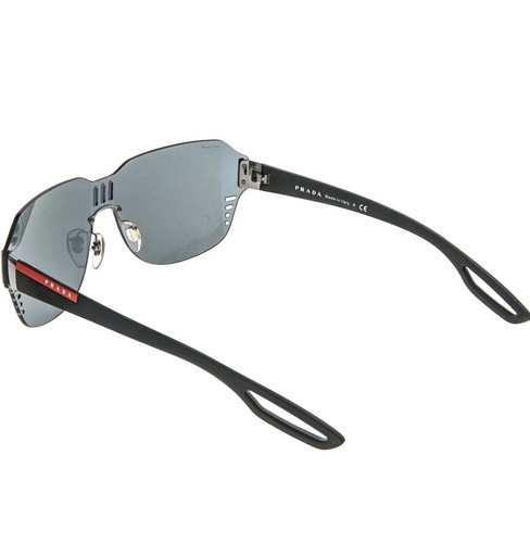 PRADA LINEA ROSSA Sport 05S Rubber Black Mask Mirror Unisex Sunglasses PS05SS - Picture 9 of 12