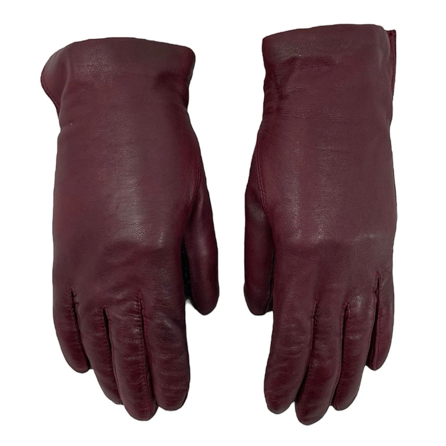 Vintage 80s 90s Gloves Womens M 7 Leather Wrist Lined Ladies Driving Retro