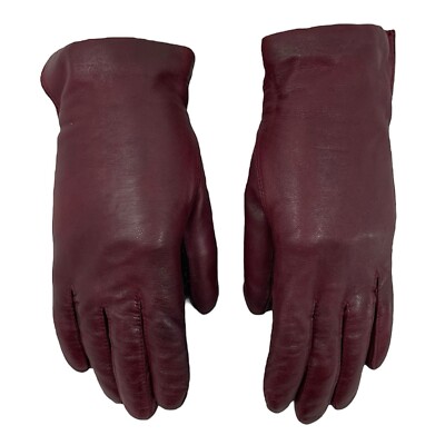 Vintage 80s 90s Gloves Womens M 7 Leather Wrist Lined Ladies Driving Retro