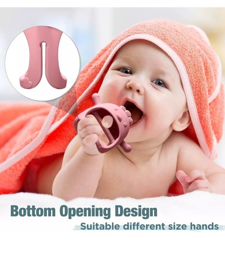 4 Pcs Baby Teething Toys Bear Hand Teethers for Babies Silicone Chick Teething - Picture 2 of 4