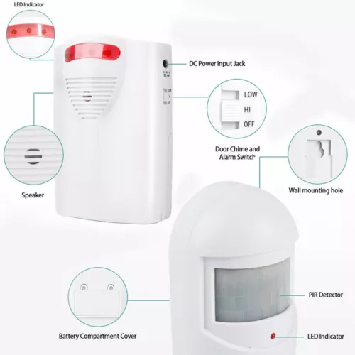 Wireless Driveway Alarm Infrared Sensor Outside Motion Sensor Alarm HomeSecurity - Picture 3 of 10