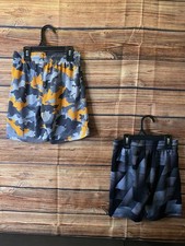 Place Sport Boys Shorts Set S 5/6 Gray Orange Camouflage Geometric Lot