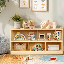 Montessori Shelf, Wooden Toy Storage Organizer for Books Toys, 2 Shelf Bookcase,