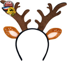 Reindeer Antlers Headband, Realistic Deer Antlers Headbands Reindeer Ears Adults