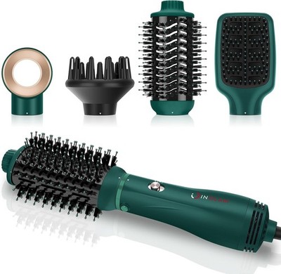 IG INGLAM Hair Dryer Brush, 4-in-1 Detachable Blow Dryer Brush, Ionic Diffuser H