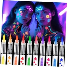  Halloween Makeup Glow in The Dark Face Paint Markers 10 Colors, Neon Body 