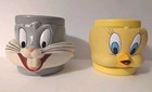 Lot of 2 Vtg 1992 1993 Looney Tunes Mugs Bugs Bunny - Tweety Bird Warner Bros