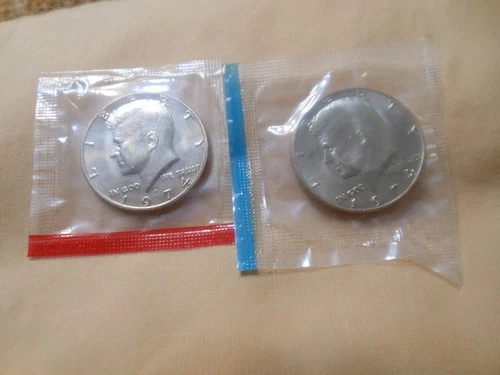 1974 D&P Kennedy Half Dollars from a US Mint Set.  Nice Coins! Free S&H