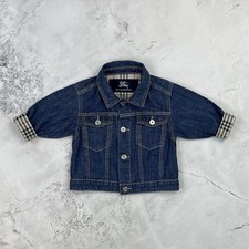 Burberry Blue Nova Check Detailed Denim Trucker Jacket Size Age 6 Months (6M)