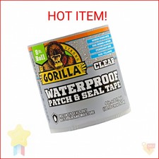 Gorilla Waterproof Patch  Seal Tape, Clear Tape, 4" x 8' Pack of 1 - Permanen