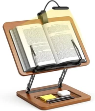 Book Stand for Reading with Light,Book Holders for Reading Hands Free, Adjusta..
