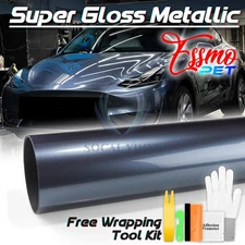 ESSMO PET Super Gloss Metallic Byron Blue Vehicle Vinyl Wrap Decal Like Paint