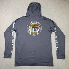 Pelagic Vaportek Triple Crown of Fishing Hoodie Shirt Mens L Gray Long Sleeve