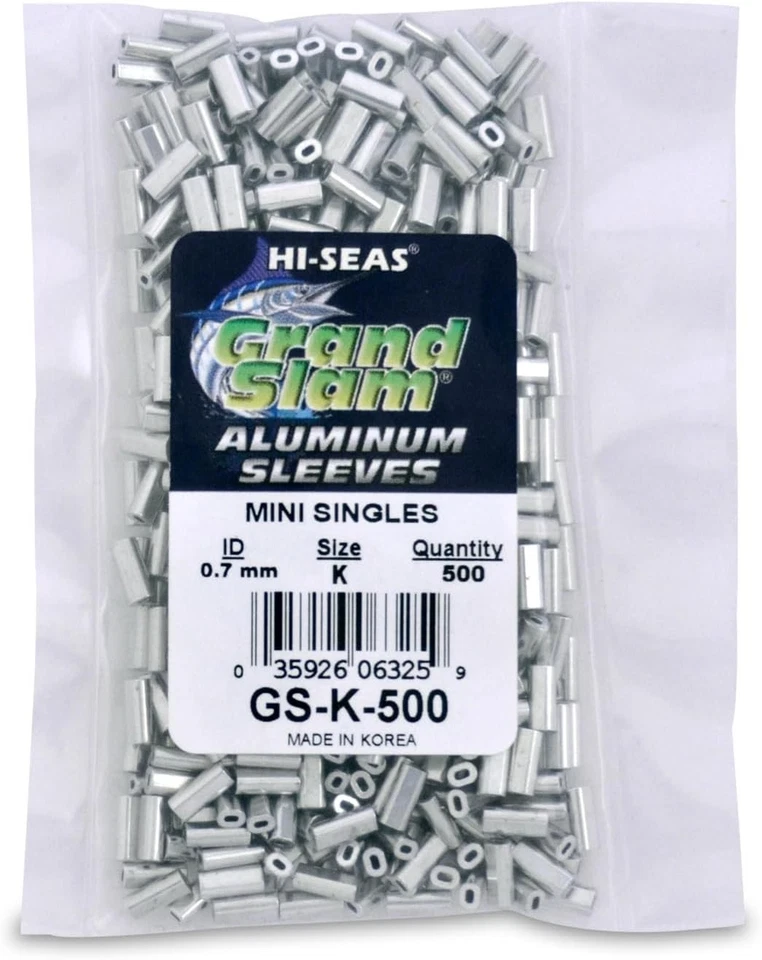 Mangas de crimpado de línea de pesca de aluminio a granel 500 piezas fuertes duraderas de agua salada Foto 3 de 4