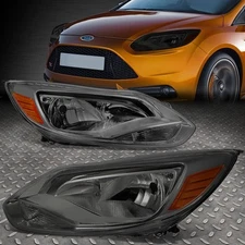 FOR 12-14 FORD FOCUS SMOKED HOUSING AMBER CORNER HEADLIGHT REPLACEMENT HEAD LAMP