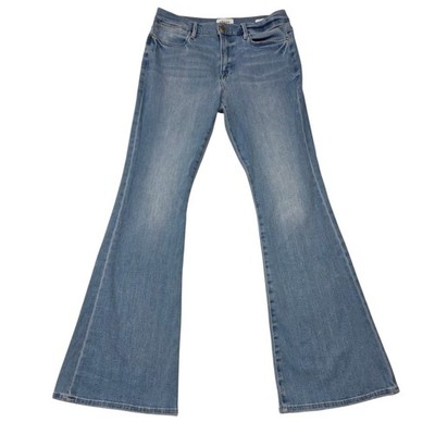 FRAME Le High Flare Women 32 Blue Jeans High Rise Denim Tropic Wash LHF793