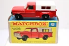 Vintage Lesney Matchbox #6 Ford Pickup Truck 1st Version MIB Red Auto-Steer