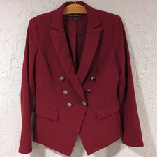 White House Black Market Red Military Blazer Jacket Women's Size 6 Collegiate