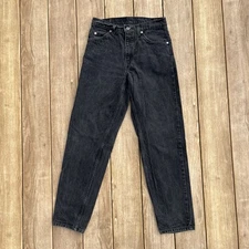 Vintage 90s Levis 550 Black Jeans Size 30x30 Orange Tab Straight Leg