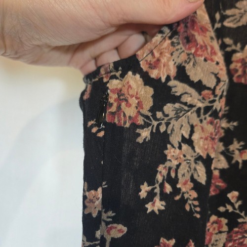 Vestido para mujer Denim & Supply Ralph Lauren 8 negro algodón aleteo oscuro floral - Imagen 10 de 12