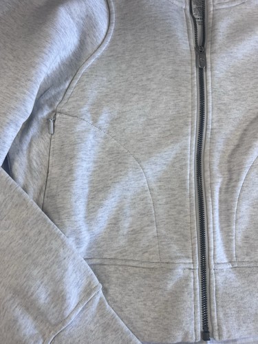 New Lululemon Cotton French Terry Zip Hoodie Light Gray Womens Size 2 - Picture 8 of 14