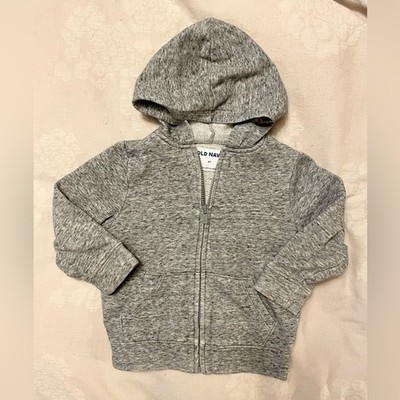 Old Navy Zip Up Hoodie Sweatshirt Kids 3T | Heathered Gray Wardrobe Basic 