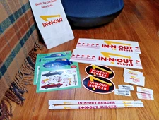 IN-N-OUT BURGER STICKERS AND  PAPER HAT SET & Bundle