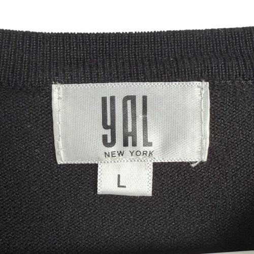 Suéter Yal New York Corazón Flocado Mujer Grande Negro Ligero Tejido Fino Top - Imagen 6 de 7