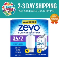 Plug-In Fly Trap with 3 Cartridges - Effective Gnat & Fruit Fly Solution