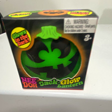 Nee Doh Jack-Glow Jack-o'-Lantern Glow-in-the-Dark Squish/Squeeze Toy Green