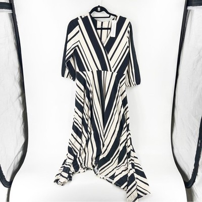   NWT Soft Surroundings Chanson De Le Fontaine Maxi Dress Sz SMALL Black & Beige