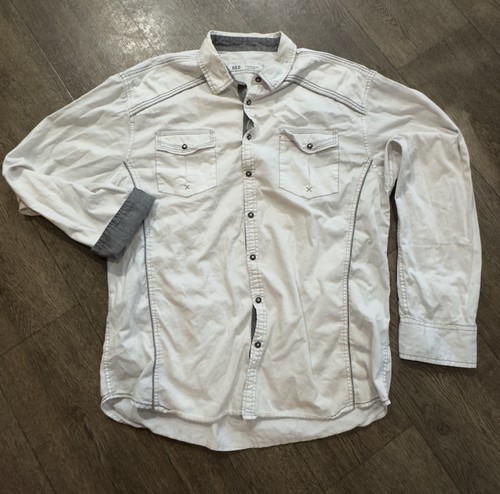 Buckle BKE Button Up Shirt Athletic Fit 2XL White Contrast Cuffs - Picture 1 of 6