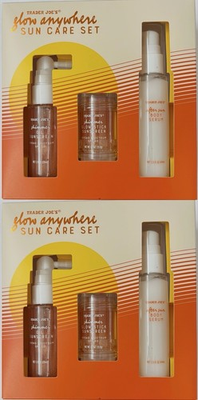 #ad #ad 2 Trader Joe’s Glow Anywhere Sun Care Set TWO Sets Kopari Body Glow Dupe New $14.99