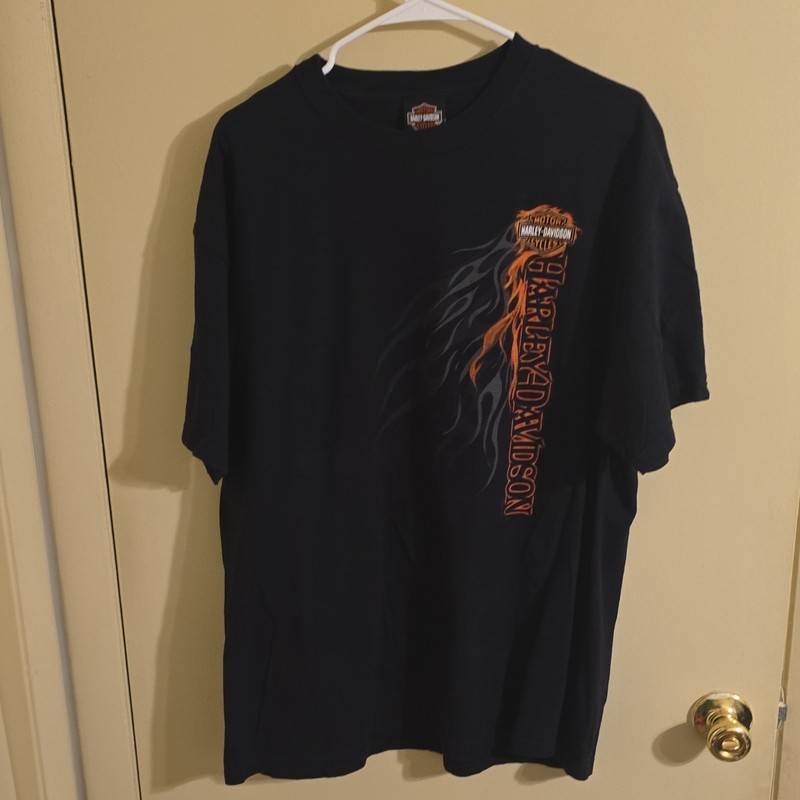 Harley-Davidson Oak Lawn Illinois Flames Eagle Graphic T-Shirt, Size XL