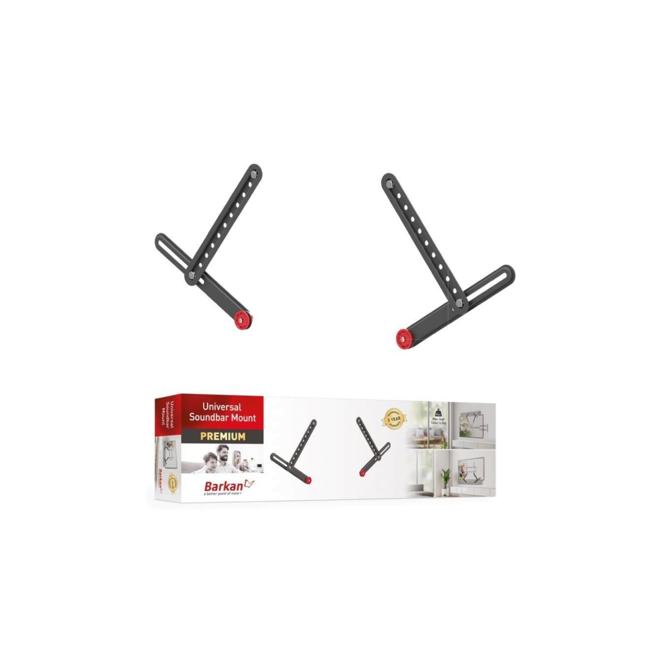 E820.b Universal Soundbar Mount, Adjustable Bracket For Mounting Above Or Under The Tv, Sizes 13-80 Inch, Fits Most Of Sound Bars Up To 6.5Kg, Easy 7290016783063 - Image 2