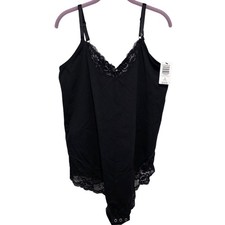 Image of Torrid Black Lace-Trim Camisole Bodysuit NWT 3x