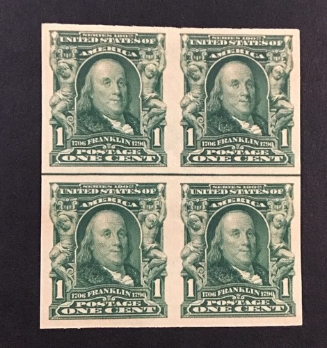 US 1906 XF MLH Sc# 314 Horizontal Centerline, Block Of Four, (W58)
