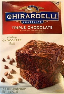 Ghirardelli Triple Chocolate Brownie Mix, Semi-Sweet, Milk, Bittersweet, 120...