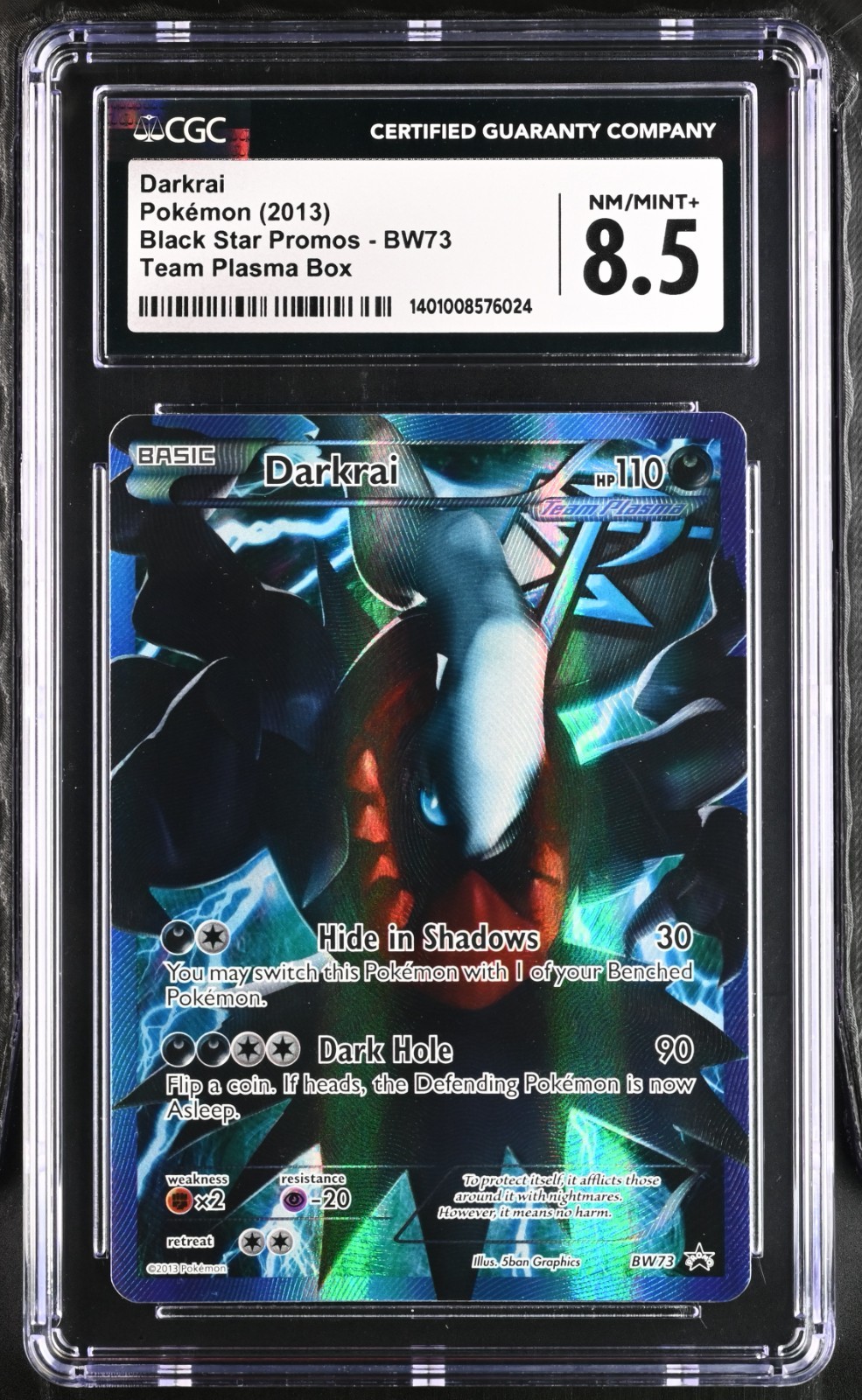 CGC 8.5 Darkrai 2013 Black Star Promos BW73 Team Plasma Box Pokemon Card