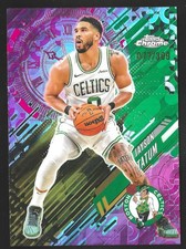 2025-26 Topps Chrome Jayson Tatum Go Time Magenta Refractor 077/399