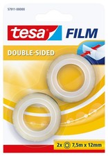 tesa UK Film Double-Sided Tape 7.5mx12mm, Transparent 2 wheels