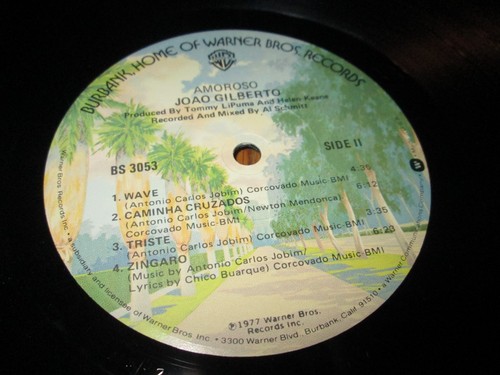 JOAO GILBERTO AMOROSO LP EX- US WB PROMO VINYL LATIN JAZZ BOSSA NOVA - Picture 4 of 4