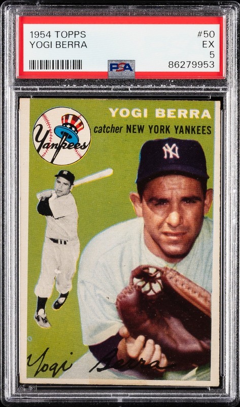 1954 TOPPS #50 YOGI BERRA PSA 5 YANKEES HOF VINTAGE
