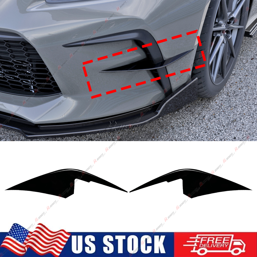 Black Front Bumper Side Air Vent Trim Wind Knife Fins For Toyota GR86 2022-2025