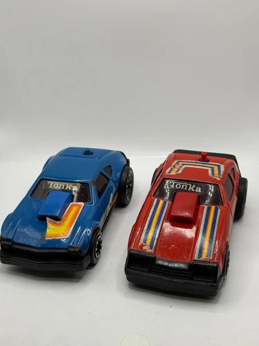 Vintage Push Race Tonka Action Toy Car Loose Red and Blue