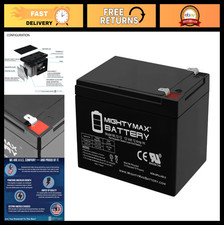 12V 12AH SLA Battery - Sealed Lead Acid Rechargeable Power Supply, Black